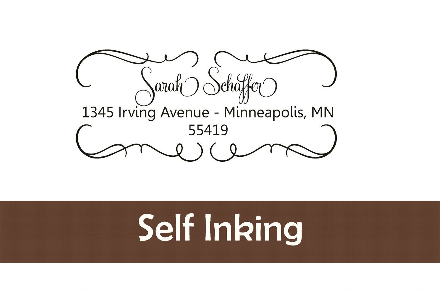 Personalized Address Stamp, Self Inking - Sarah