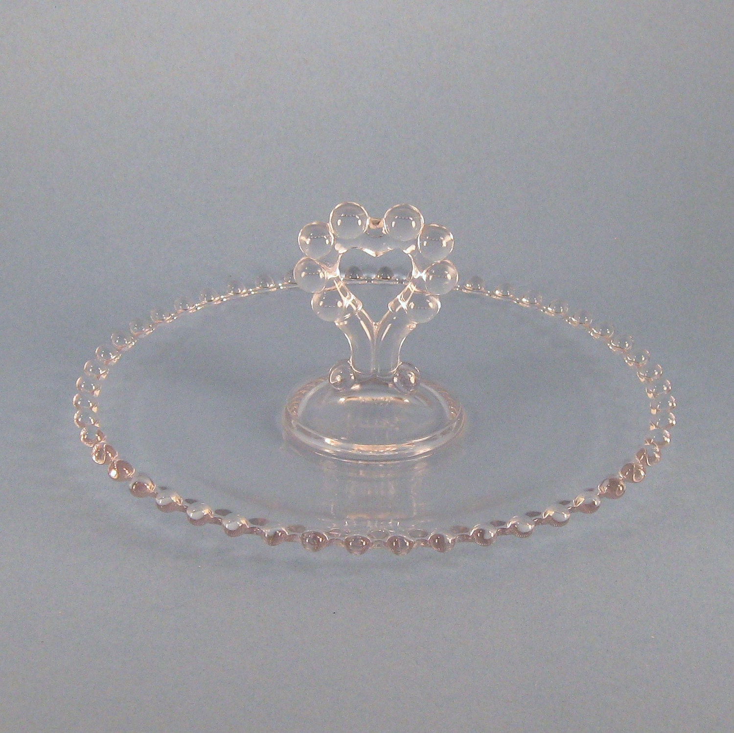 Imperial Candlewick Tidbit Tray Heart Handle
