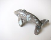Gray whale ornament - Christmas gift - ocean nautical preppy folk - gray blue - beach - pretty
