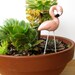 Flamingo sculpture - miniature lawn ornament for terrarium or pot - pink kitsch - Mothers Day gift