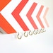 Coral chevrons wall hook - jewelry or craft organizer - stripes - geometric ombre - organization - arrow - spring summer - pink orange