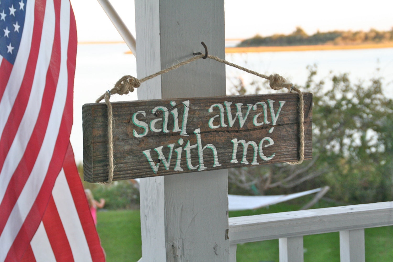 Reclaimed Wood Sign- "Sail Away With Me"
