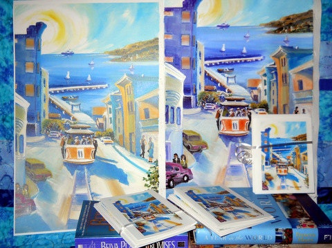 San Francisco Cable Car 11, San Francisco Art, Fine Art Print and Cards, Dan Leasure Oils