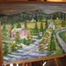 Florence Oregon, Home Portrait, North Fork Road, Country Road, Red Barn, West Coast Cabinets, Folk Art Oil, 36 x 25" Framed, Dan Leasure