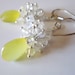 Sale - Sunshine Yellow Chalcedony Cluster  Moonstone Earrings