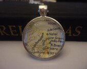 Map pendant Natal south America vintage map 01 coast of Brazil ask for your favorite handmade place or city,special  place...