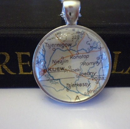 Ukraine pendant Ukraine jewelry photo art ukraine necklace vintage  Ask for your favorite city or personal place...worldwide...map 002