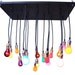 Chandelier with multi-color bulbs