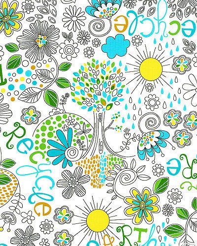 SALE End of Bolt Fabric-Eco in White by Michael Miller 1.5 yards