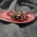 Spoon Pendant Red White & Pink Melting Pot design w/ a Snowflake Pin attached "Joya"