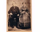 Late 1800's Cabinet Card Photograph Made From 1860's Image of Civil War Era  Couple
