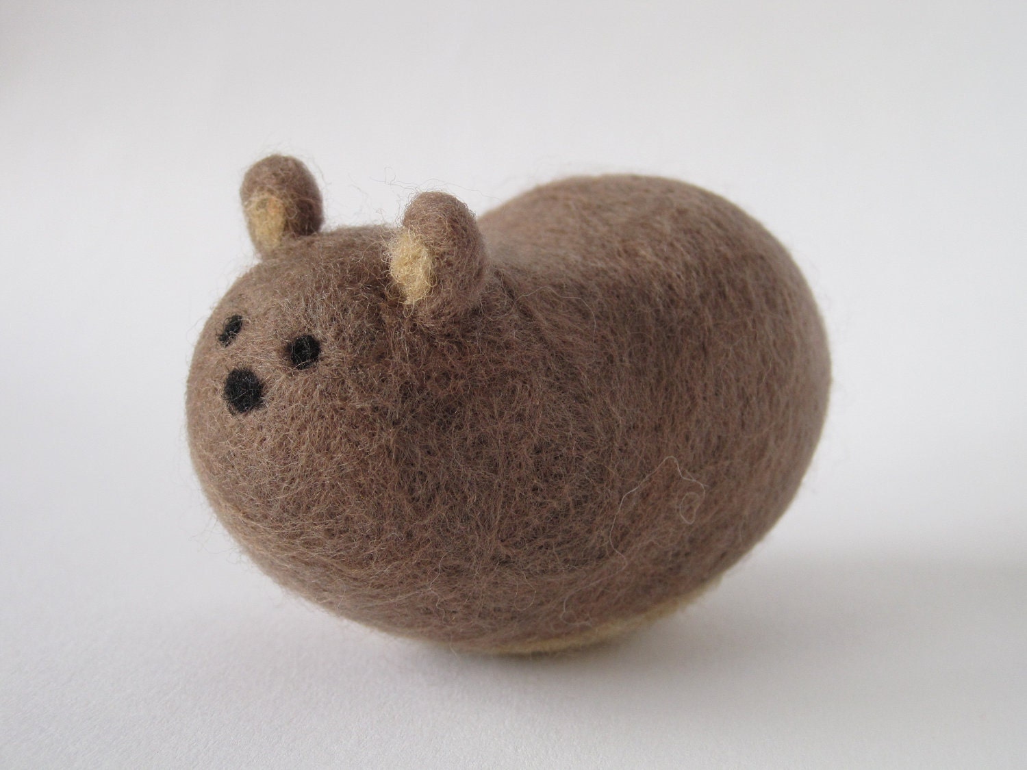Brown Bear Wool Needle Felted Sculpture - Free Shipping