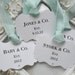 Tiffany and Co - Personalized Baby & Co Shower Favor Tags - W/ Gems / Cottage Chic - Set of 12