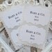 Tiffany and Co - Personalized Baby & Co Shower Favor Tags - W/ Gems / Cottage Chic - Set of 12