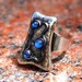 RING Swarovski BLUE Crystals STUNNING Irregular Rectangular Romantic Stylish Silver Black Elegant Boho Funky Hipster
