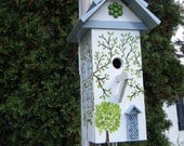 Traditional White Ivy Covered Cottage Style Decorative Birdhouse -- free shipping for June