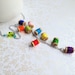 Miniature Spool Necklace. Colorful. Wood. Rainbow. Silver Chain. Bright. Whimsical. Fun. Summer. Spring. Boho. Unique. Y Necklace.