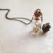 Make A Wish Necklace. LAST ONE. Teeny Glass Bottle. Baby's Breath Flowers. Natural Jewelry. Woodland. Silk Blue Rose. Vintage Style. Brass.