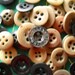 50 vintage buttons dating back to early 20th century - blacks, grays, browns, creams