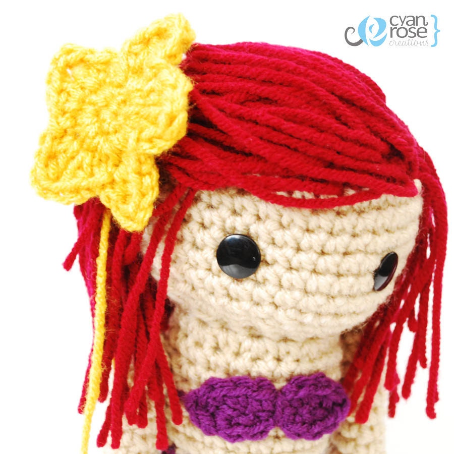 Ariel, from The Little Mermaid - Crochet Amigurumi Doll - MADE TO ORDER