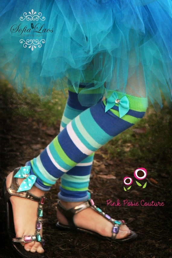 Leg Warmers with BOW & BLING - Infant - Toddler - Youth - Child - You choose colors