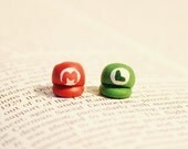 Super Mario and Luigi Hat Polymer Clay Earrings