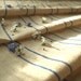Linen Runner 23"x86" Natural Ivory With Blue Stripes