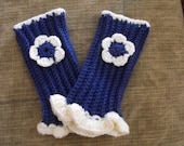 Handmade fingerless crochet gloves.