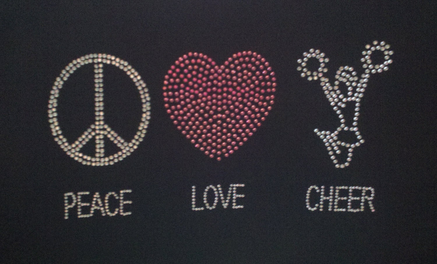 Children's Peace, Love, Cheer Rhinestone Tank, Tee or Long-Sleeve shirt