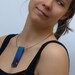 Modern Polymer Clay Pendant Necklace,Wearable Art, Blue, Purple, Green