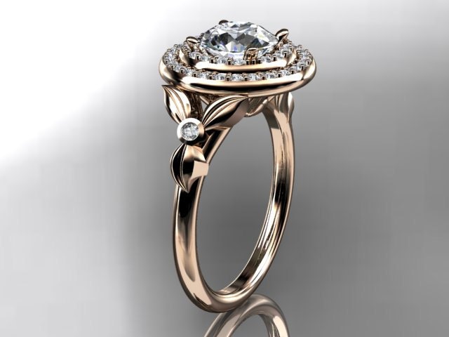 14kt  rose gold diamond floral wedding ring,engagement ring ADLR133