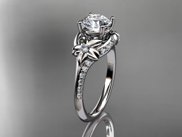 platinum diamond floral wedding ring,engagement ring ADLR125