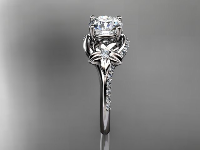 platinum diamond floral wedding ring,engagement ring ADLR125