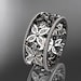 14k white gold diamond leaf and vine wedding ring,engagement ring