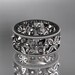 14k white gold diamond leaf and vine wedding ring,engagement ring