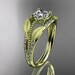 14kt yellow gold diamond leaf and vine wedding ring,engagement ring ADLR75