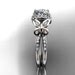 14kt  white gold diamond butterfly wedding ring,engagement ring with moissanite center stone ADLR141