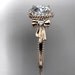 14kt  rose gold diamond unique engagement ring,wedding ring ADER157