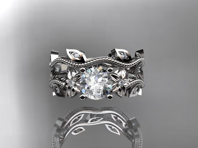 platinum diamond leaf and vine wedding ring,engagement ring,engagement setADLR151