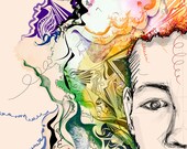Limited Edition Giclee Print - Wall Art - Natural Hair Artwork - "Naked Roots" -  8" x 9.8"