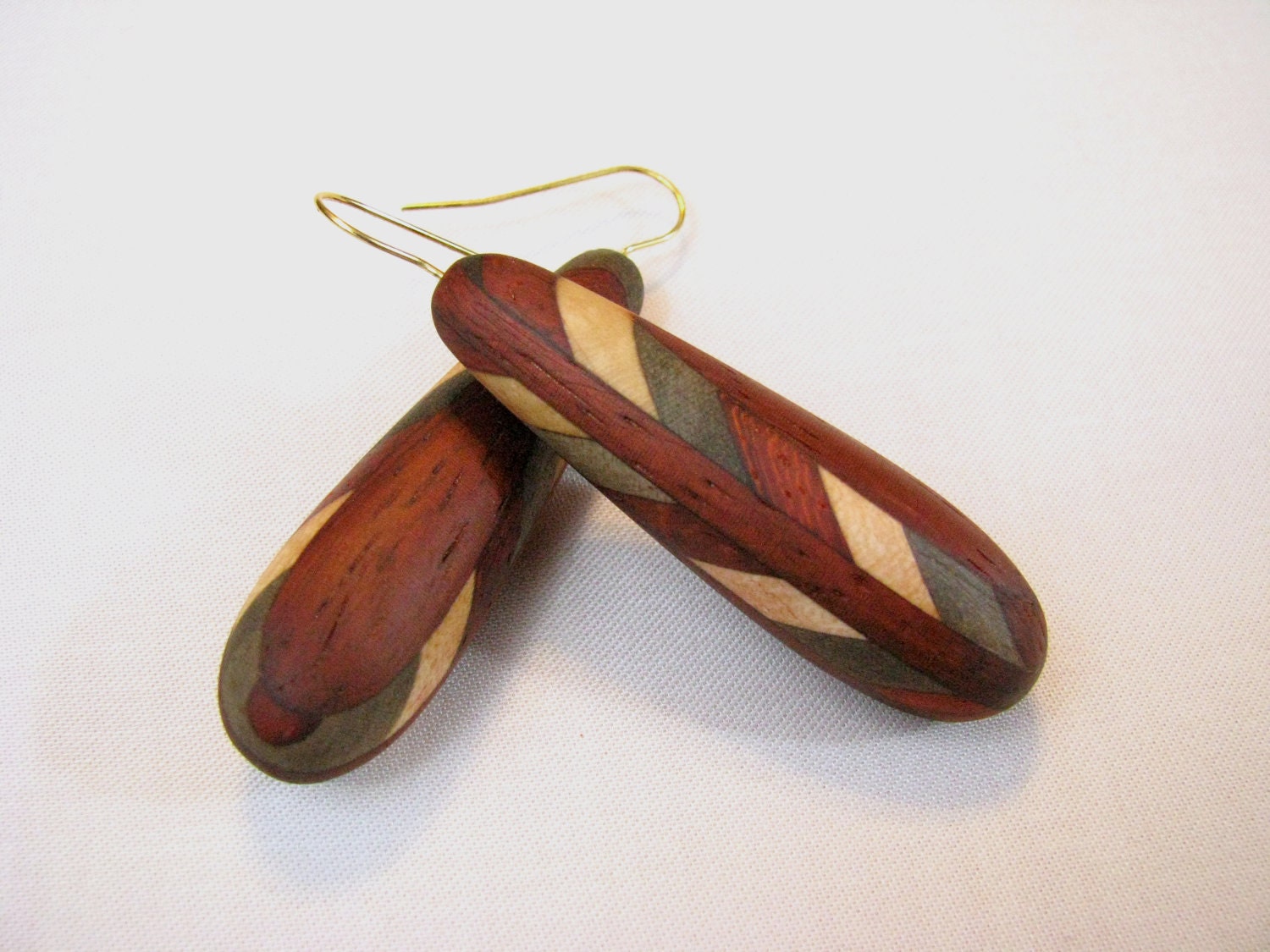 RESERVED FOR DANIELLE: Wooden Flume Earrings