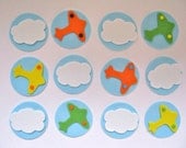 Planes Clouds Airplanes Cupcake Topper Set