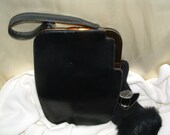 Koret, Vintage Black Leather Handbag