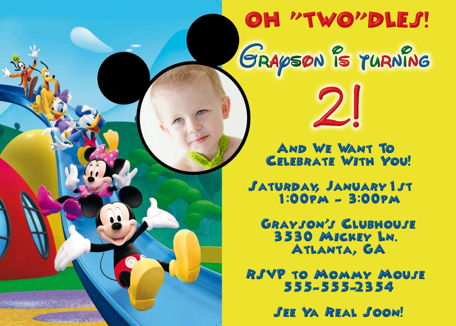 Mickey Mouse Clubhouse Digital Invitation