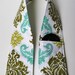Padded Camera Strap Cover with Lens Cap Pockets - Aviary Damask by Joel Dewberry, Green White