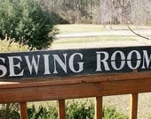 SEWING ROOM Primitive Wood Sign Custom Colors Available