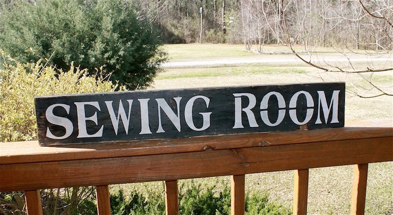 SEWING ROOM Primitive Wood Sign Custom Colors Available