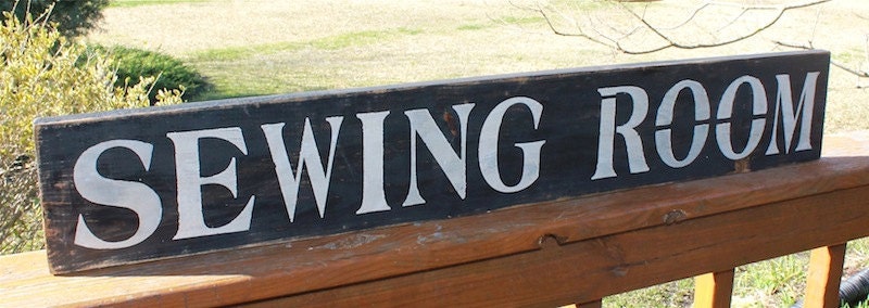 SEWING ROOM Primitive Wood Sign Custom Colors Available