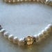 Vintage Necklace 70's Glass Pearl Crystal Bead Rondelle Rhinestone