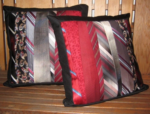 Tie Pillow Covers Decorative Upcycled From Your Favorite Ties